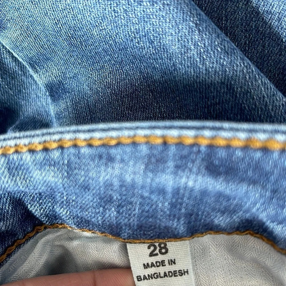 VANS High Waist Skinny Jeans Blue Medium Wash Distressed Busted Knee Skater 28 - Picture 8 of 11